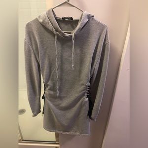 Gray Corset Sweatshirt Dress